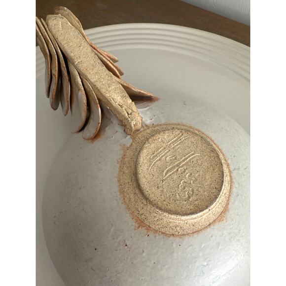 1970s Warren Hullow Seashell Shell Bowl Sea Creature Urchin Signed Art Pottery - Picture 9 of 10